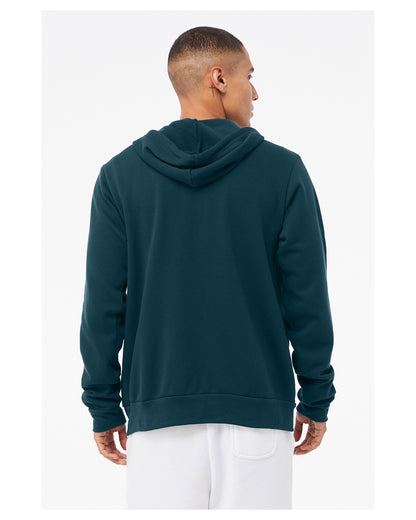 Unisex Poly-Cotton Sponge Fleece Full-Zip Hoodie - Atlantic