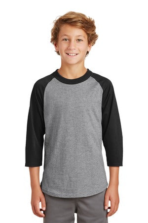 Youth Colorblock Raglan Jersey - Heather / Gray / Black