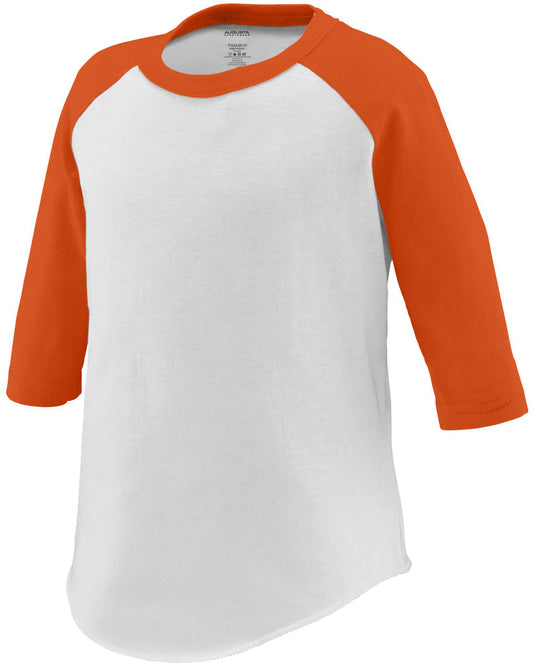 Toddler Three-Quarter Sleeve Baseball Jersey - White / Orange