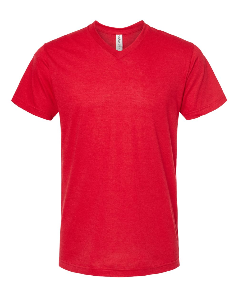 Unisex Poly-Rich V-Neck Tee - Red