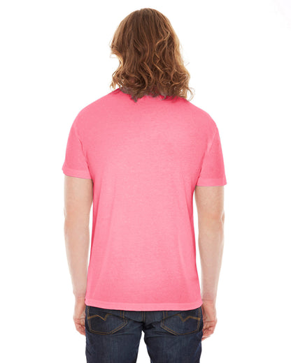 Unisex Poly-Cotton Short-Sleeve Crewneck - Neon Heather Pink