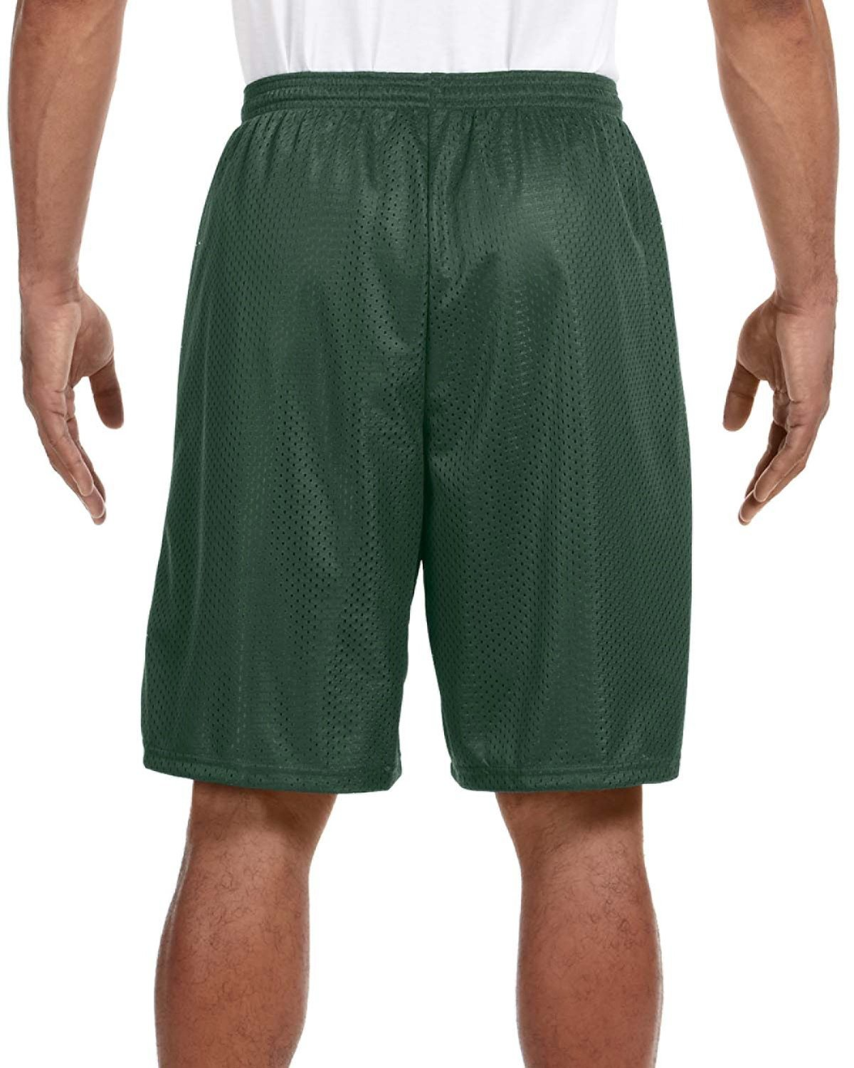 Unisex Nine Inch Inseam Mesh Short - Forest Green
