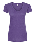 Women's Poly-Rich V-Neck - Heather Purple