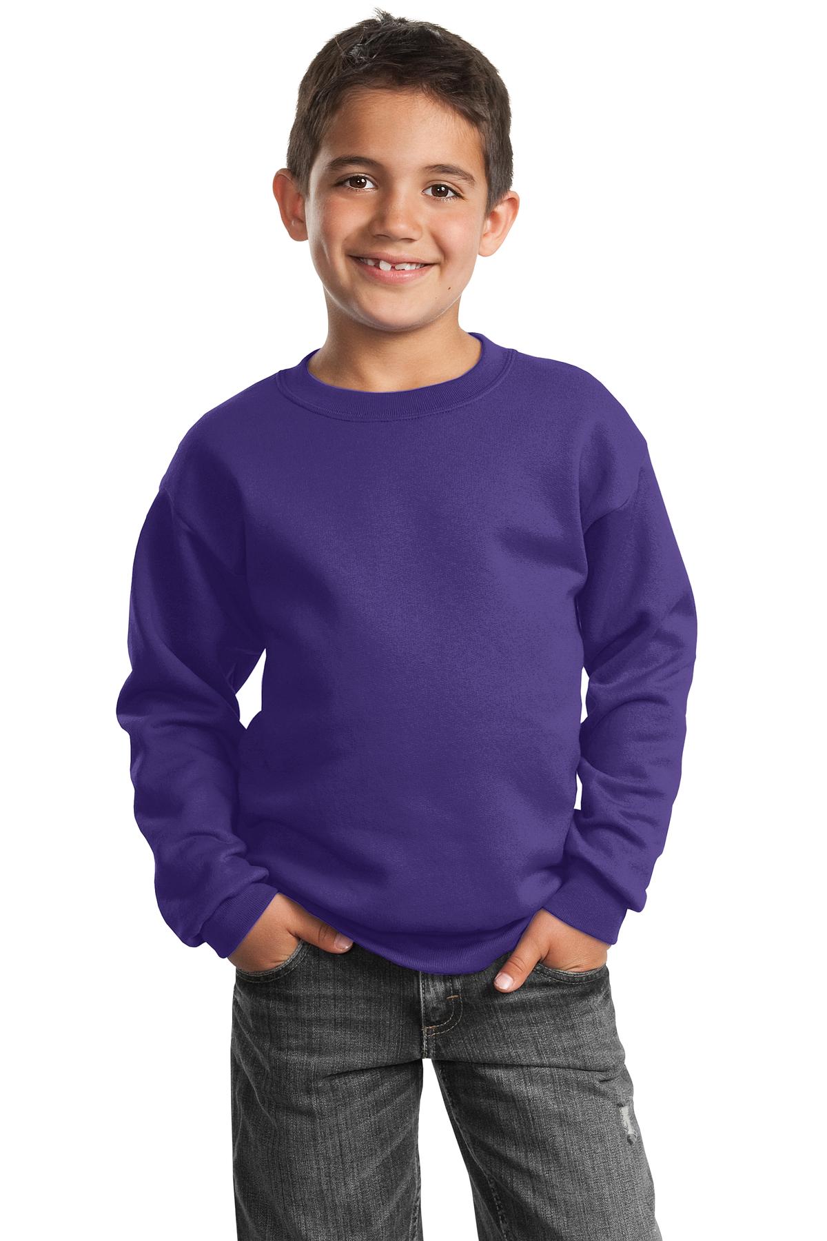 Youth Core Fleece Crewneck Sweatshirt - Purple
