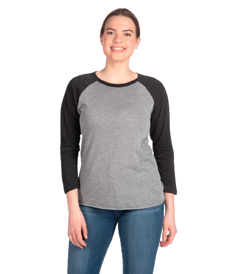 Unisex Triblend 3/4-Sleeve Raglan - Vintage Black / Premium Heather