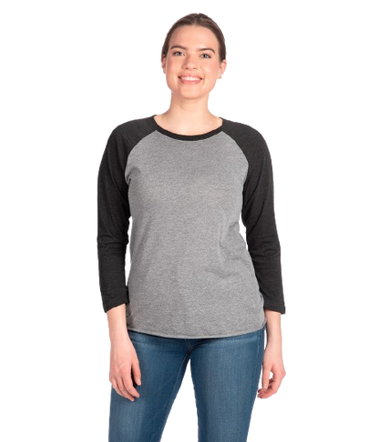Unisex Triblend 3/4-Sleeve Raglan - Vintage Black / Premium Heather