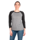 Next Level 6051 - Unisex Triblend 3/4-Sleeve Raglan - Vintage Black / Premium Heather