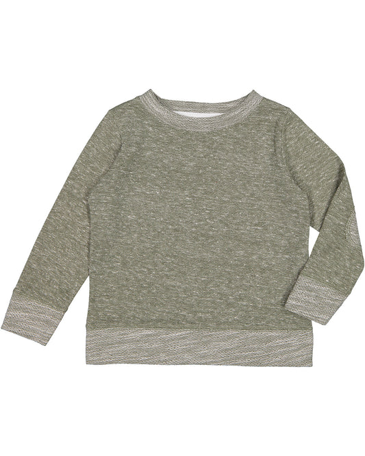 Toddler Harborside Melange French Terry Crew - Military Green Melange