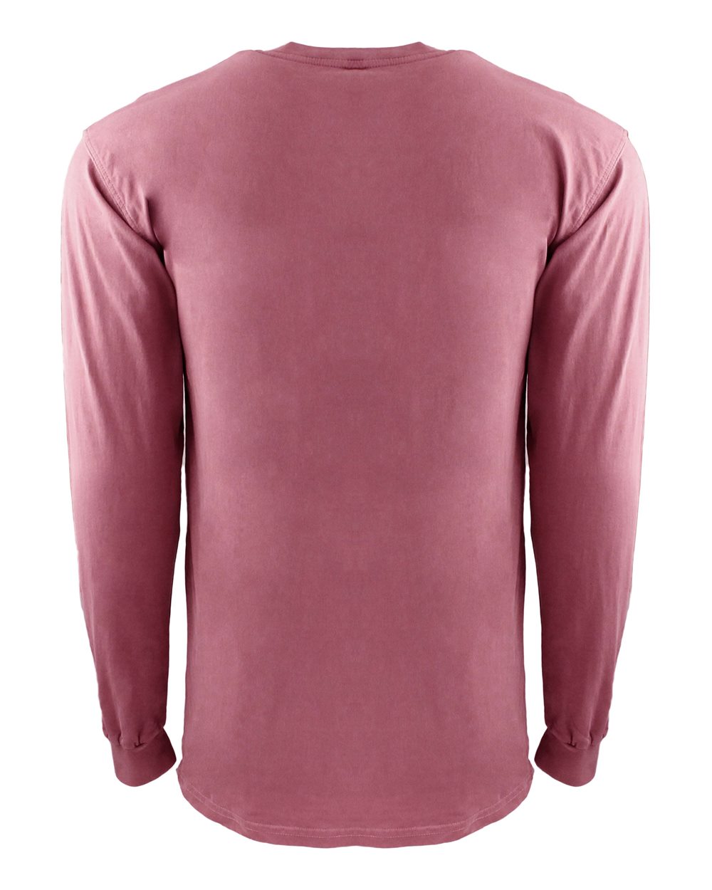 Unisex Inspired Dye Long-Sleeve Crew with Pocket - Smoked Paprika