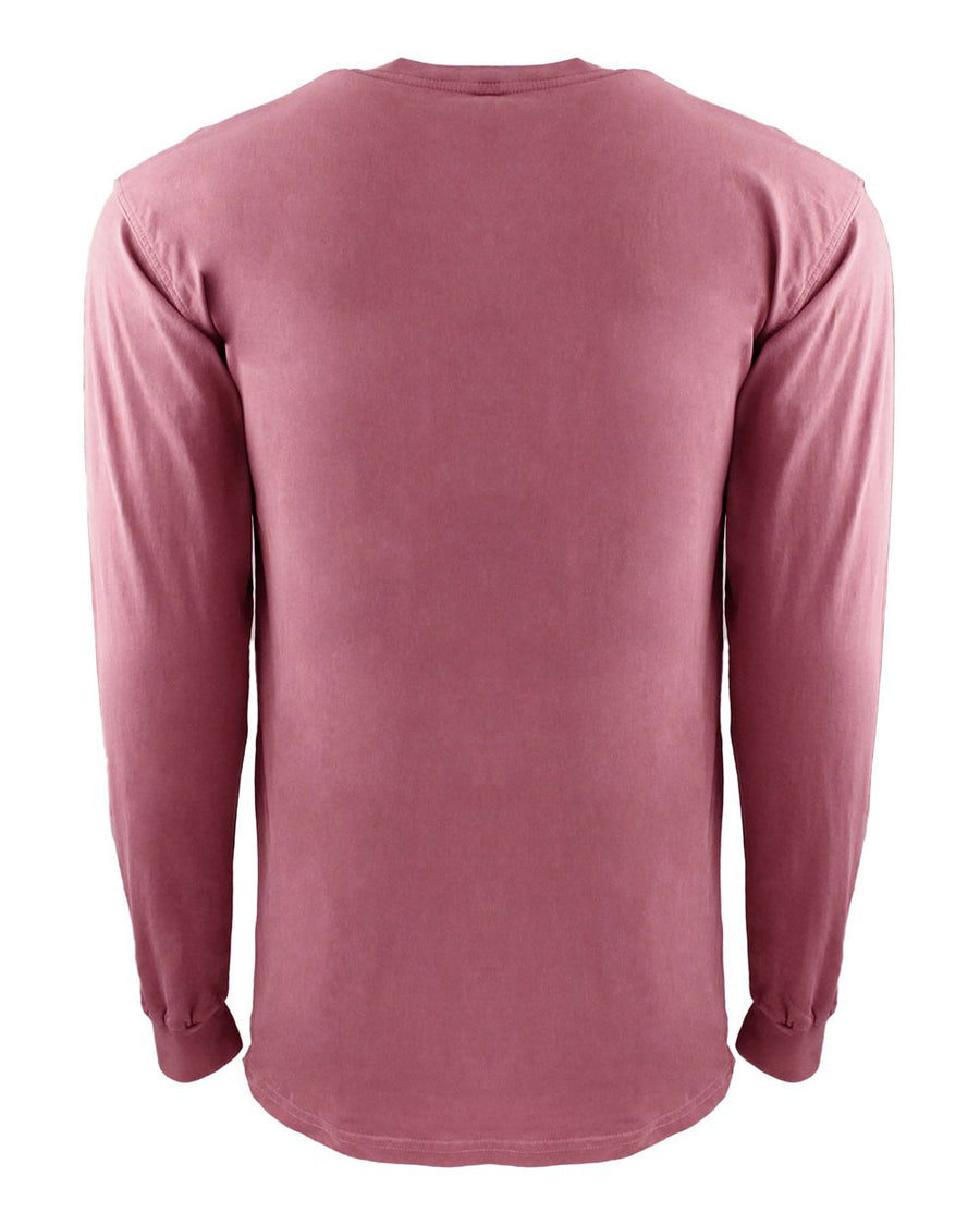 Unisex Inspired Dye Long-Sleeve Crew with Pocket - Smoked Paprika