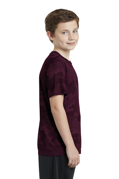 Youth CamoHex Tee - Maroon
