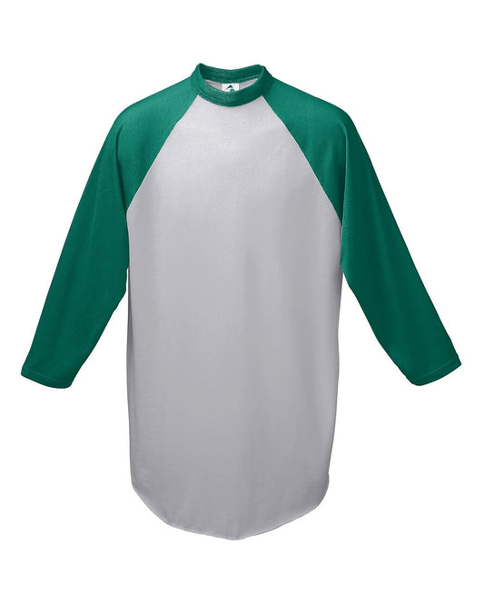 Unisex 3/4-Sleeve Baseball Jersey - Athletic Heather / Dark Green