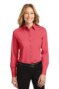 Women's Long Sleeve Easy Care Shirt - Hibiscus