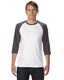 Anvil 6755 - Unisex Triblend 3/4-Sleeve Raglan T-Shirt - White / Heather Dark Gray