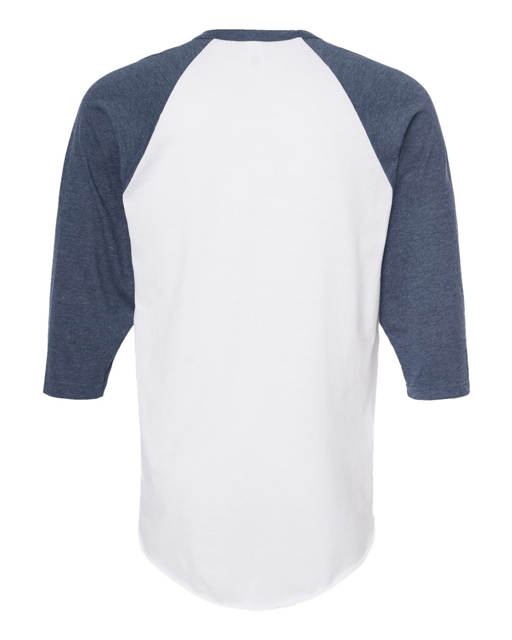 Unisex Fine Jersey Raglan Tee - White / Heather Denim