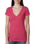 Women's Triblend Deep V - Vintage Shocking Pink