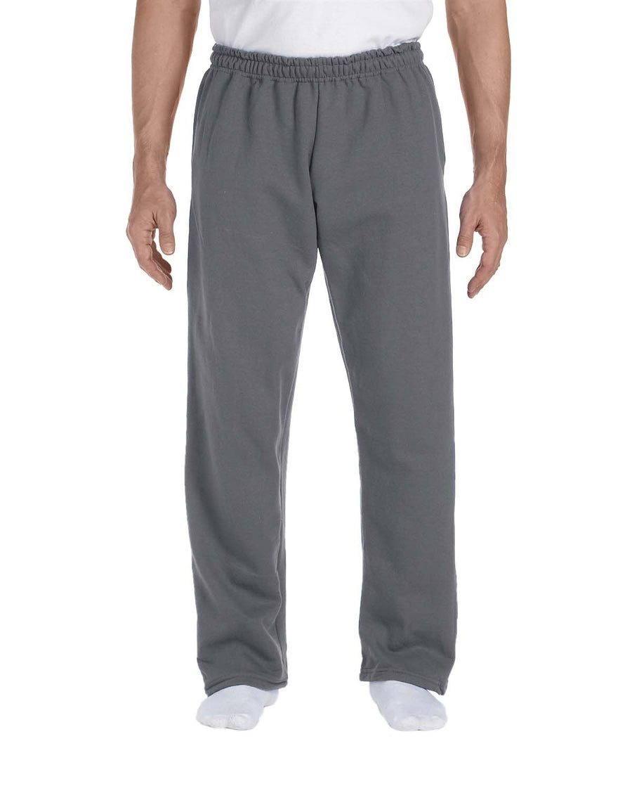 Adult DryBlend® Adult 9 oz., 50/50 Open-Bottom Sweatpants - Charcoal