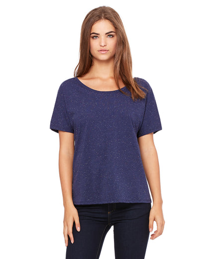 Women's Slouchy T-Shirt - Navy Speckled