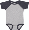Infant Baseball Bodysuit - Vintage Heather / Vintage Navy
