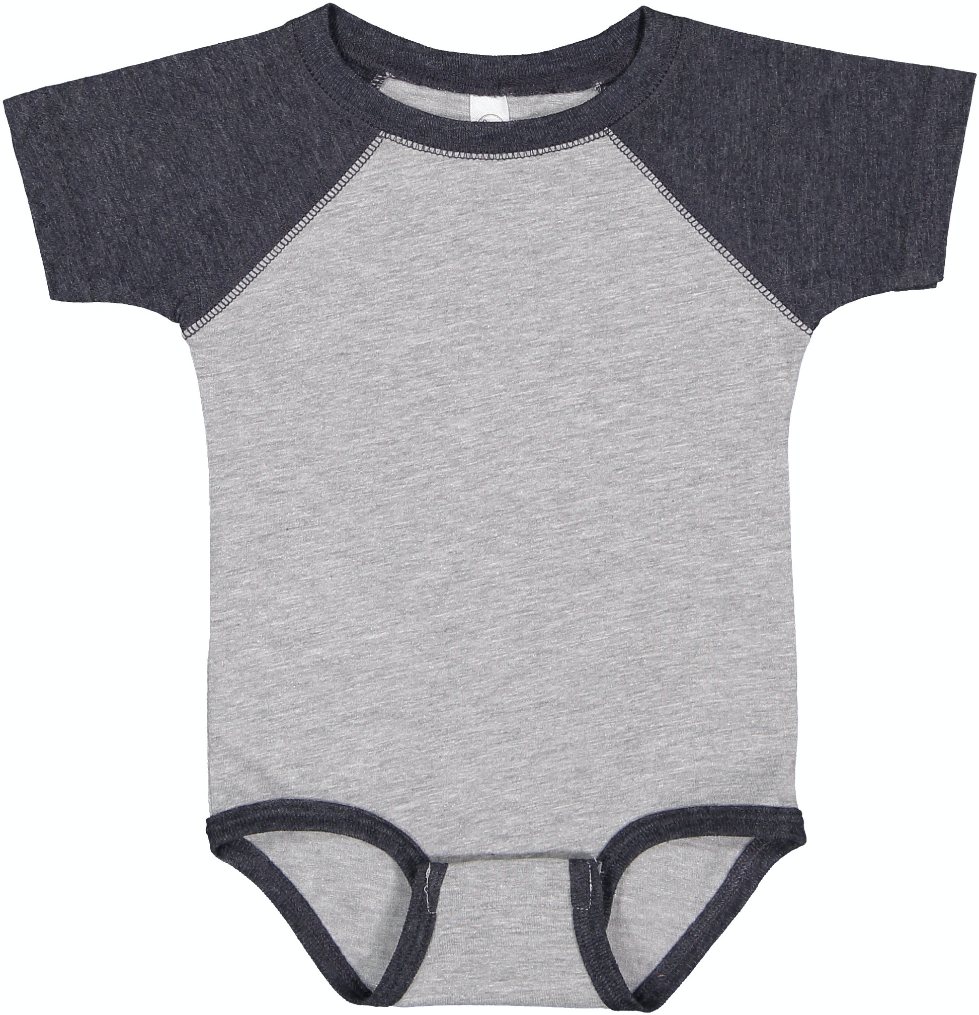 Infant Baseball Bodysuit - Vintage Heather / Vintage Navy