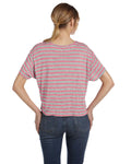 Women's Flowy Boxy T-Shirt - Heather Striped Athletic / Neon Pink