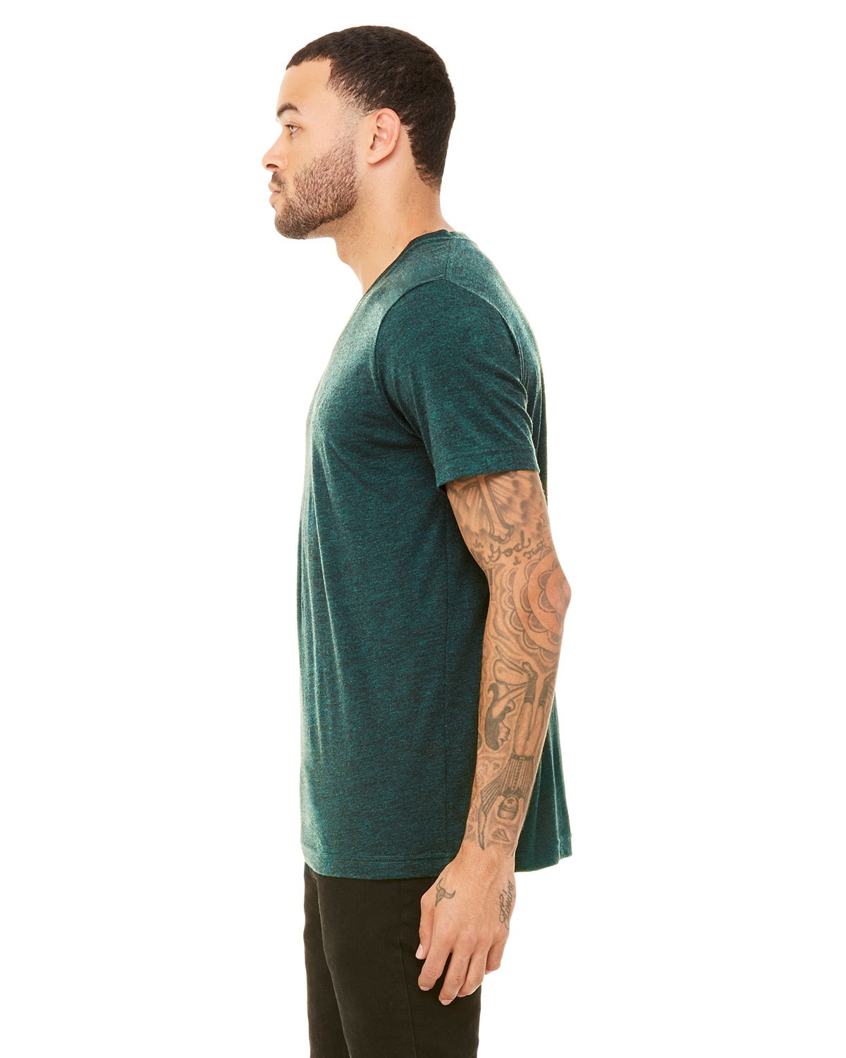 Unisex Triblend V-Neck T-Shirt - Emerald Triblend