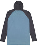 Men's Hooded Raglan Long Sleeve Fine Jersey T-Shirt - Vintage Indigo / Vintage Navy / White