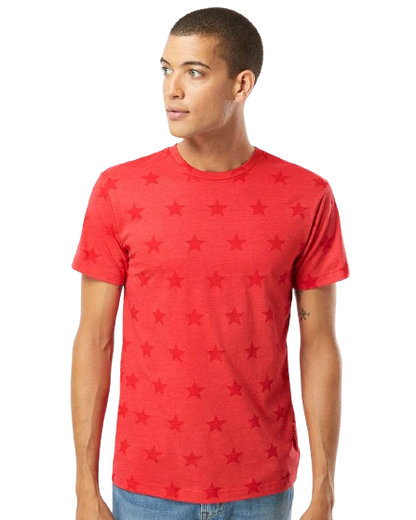 Unisex Star Print T-Shirt - Red Star