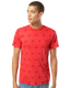 Code Five 3929 - Unisex Star Print T-Shirt - Red Star
