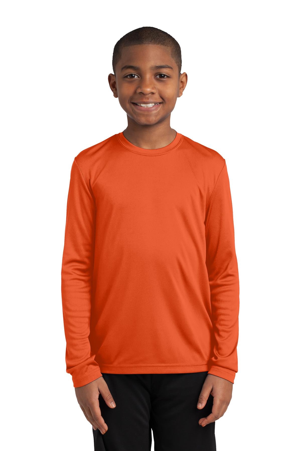 Youth Long Sleeve PosiCharge Competitor Tee - Deep Orange