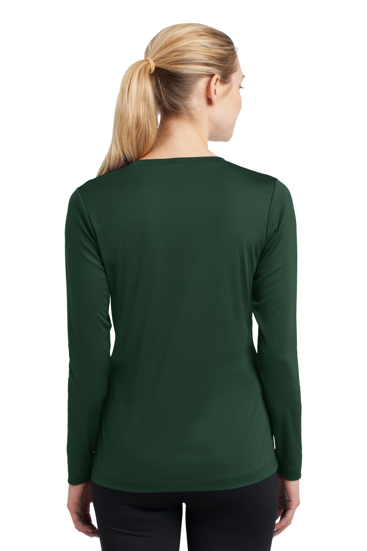 Women's Long Sleeve PosiCharge Competitor V-Neck Tee - Forest Green