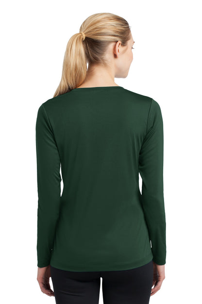 Women's Long Sleeve PosiCharge Competitor V-Neck Tee - Forest Green