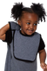 Rabbit Skins RS1004 - Infant Jersey Contrast Trim Velcro™ Bib - Granite Heather / Black