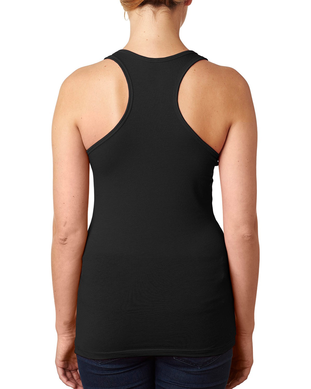 Women's Spandex Jersey Racerback Tank - Black