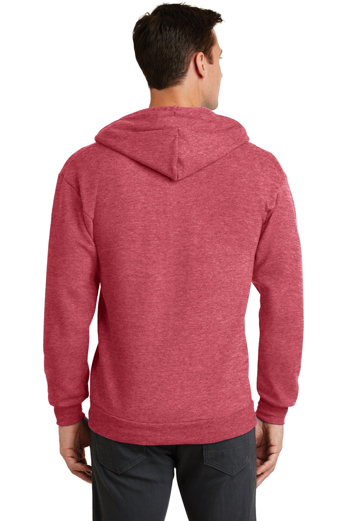 Unisex Core Fleece Full-Zip Hoodie - Heather Red