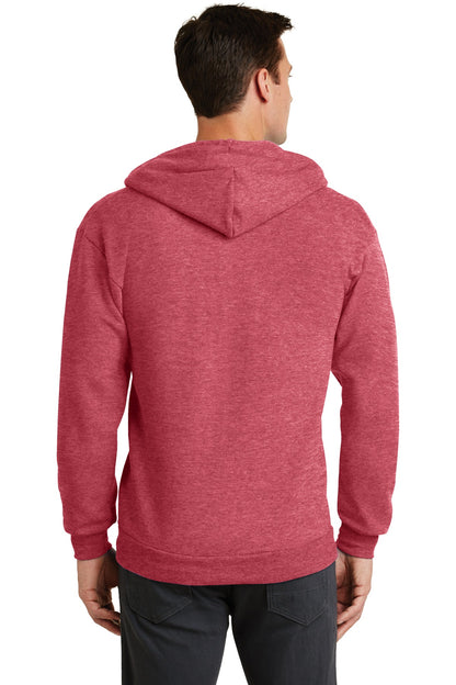 Unisex Core Fleece Full-Zip Hoodie - Heather Red