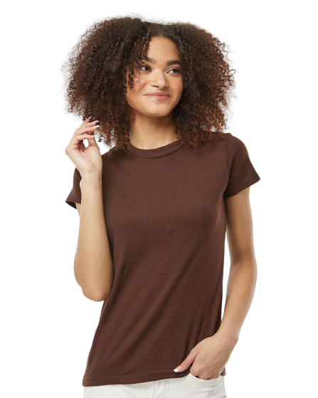Women's Slim Fit Fine Jersey Tee - Brown
