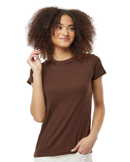 Women's Slim Fit Fine Jersey Tee - Brown