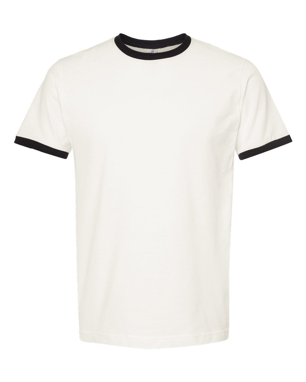 Unisex Fine Jersey Ringer Tee - Vintage White / Black