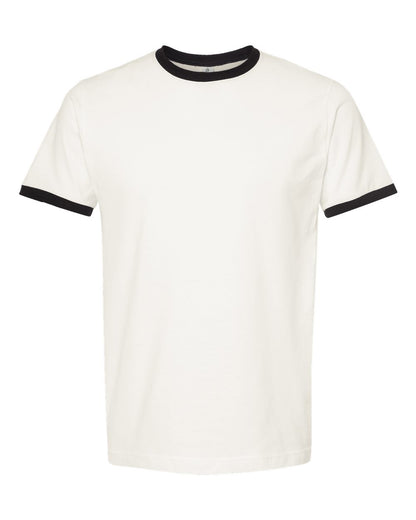 Unisex Fine Jersey Ringer Tee - Vintage White / Black