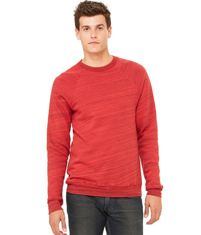 Unisex Sponge Fleece Raglan Sweatshirt - Red Marble Fleck