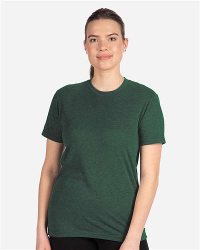 Next Level 6410 Heather Forest Green — on model front