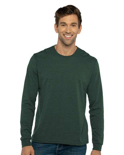 Next Level 6411 Heather Forest Green — on model front