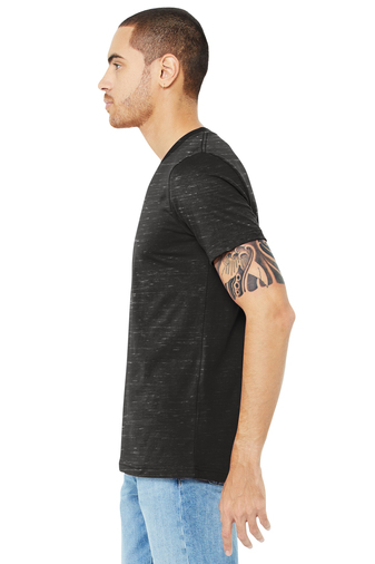 Unisex Jersey Short-Sleeve V-Neck T-Shirt - Charcoal Marble
