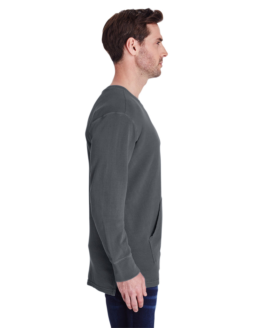 Unisex French Terry Crew With Pocket - Pepper