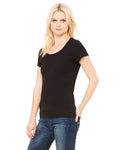 Women's Baby Rib Scoopneck Tee - Black
