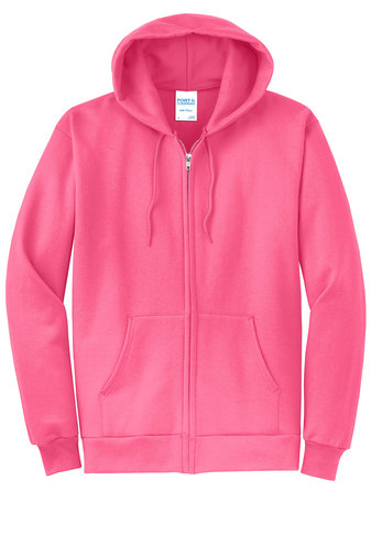 Unisex Core Fleece Full-Zip Hoodie - Neon Pink