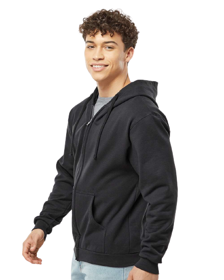 Unisex Fleece Zip Hoodie - Black