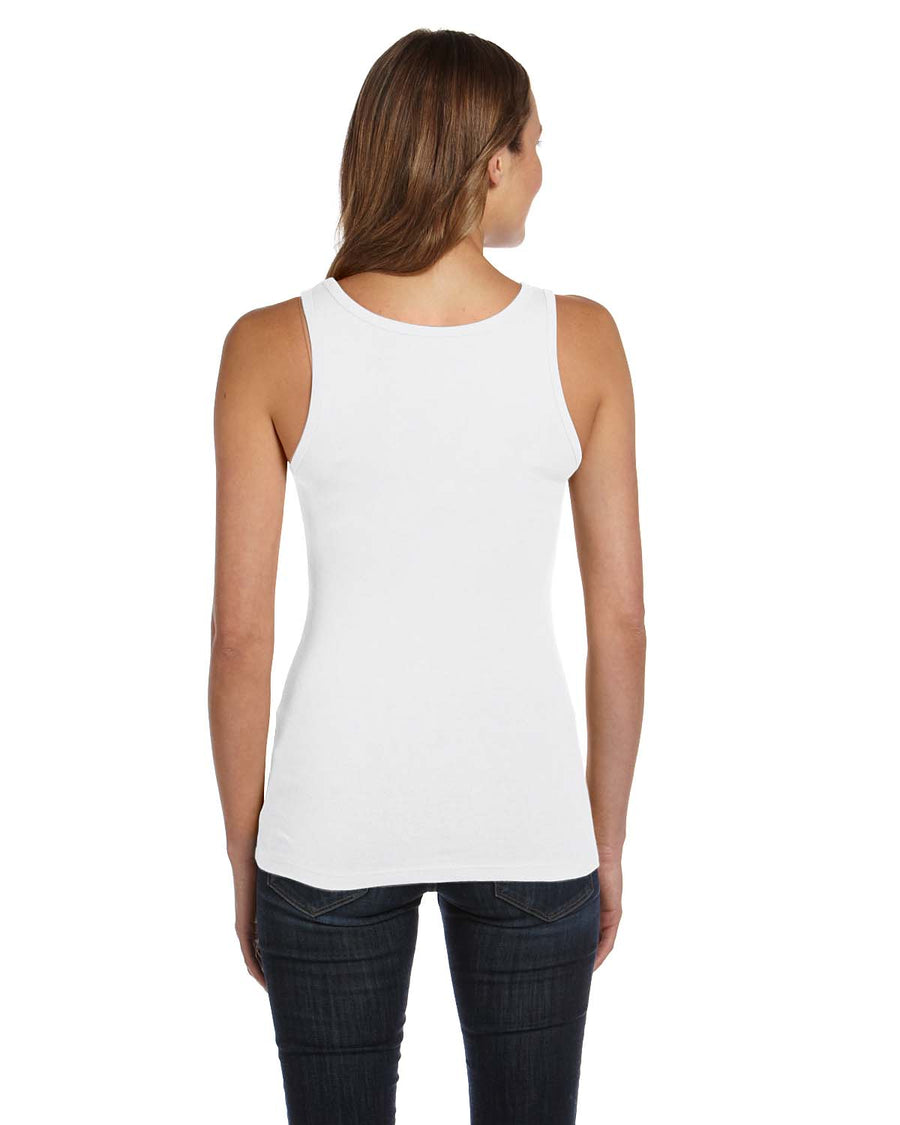 Women's Sheer Mini Rib Tank - White