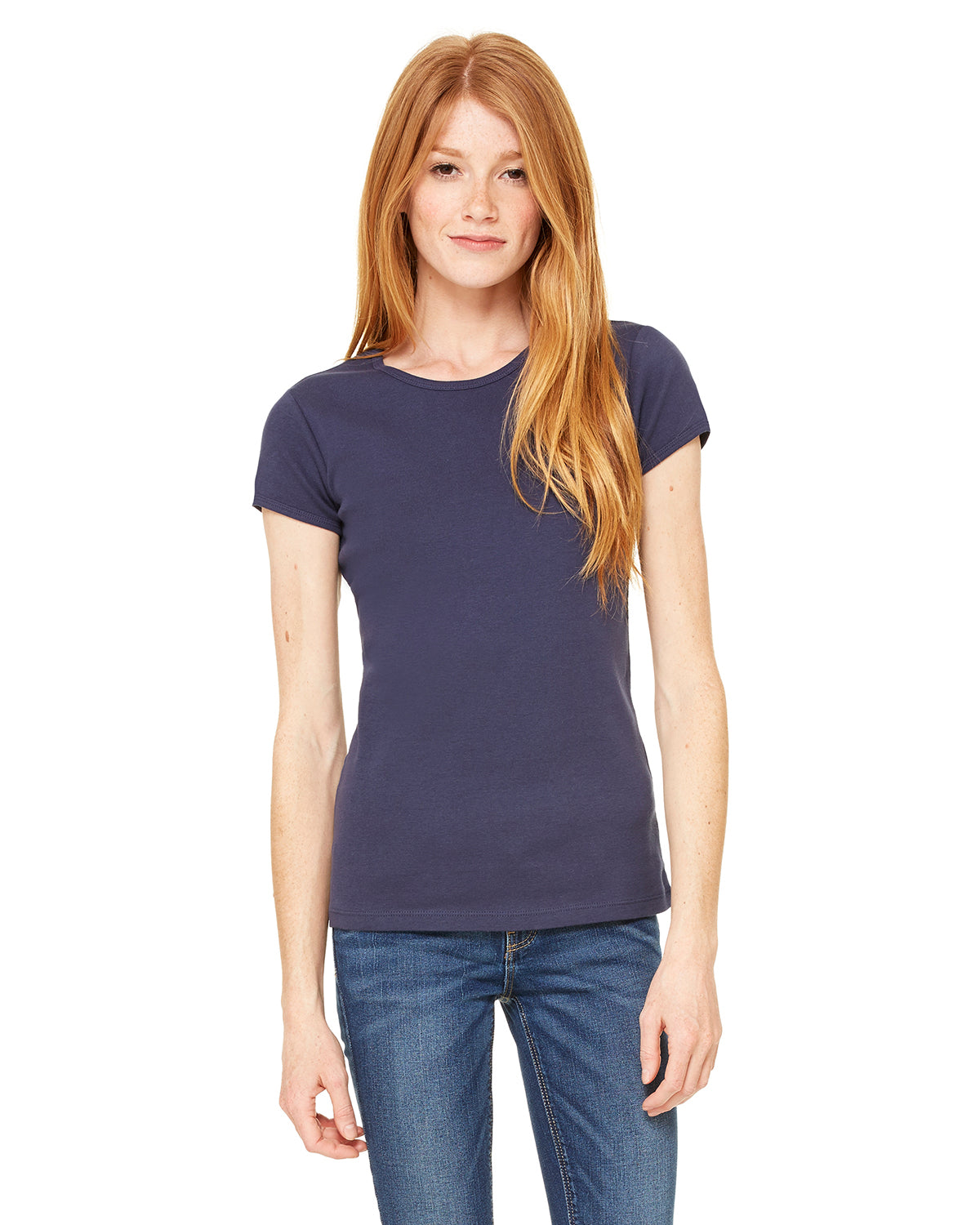 Women's Baby Rib Short-Sleeve T-Shirt - Navy